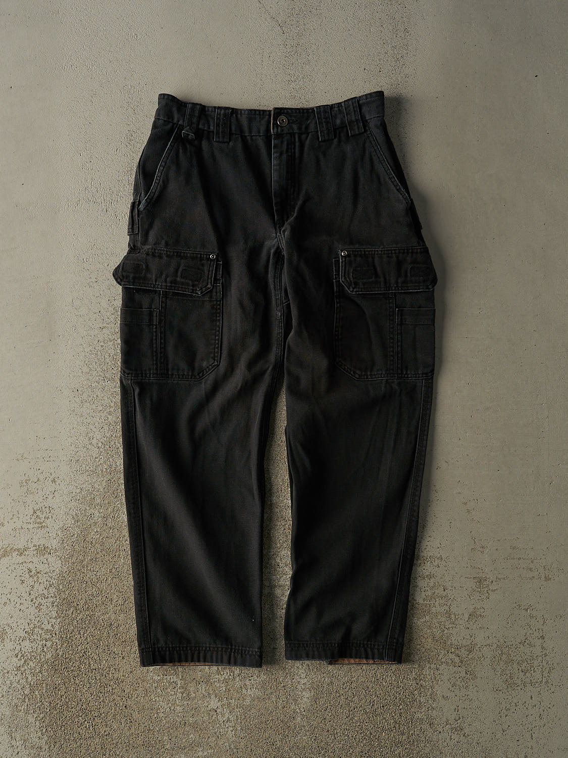 Vintage 90s Faded Black Duluth Utility Cargo Pants (30x28.5)