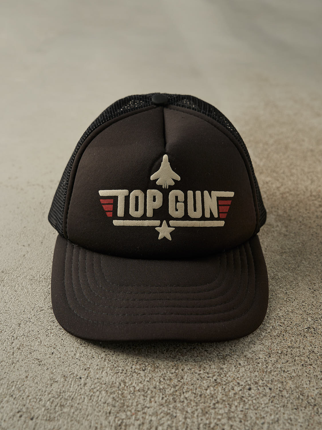 Vintage 90s Black Top Gun Foam Trucker Hat (O/S)