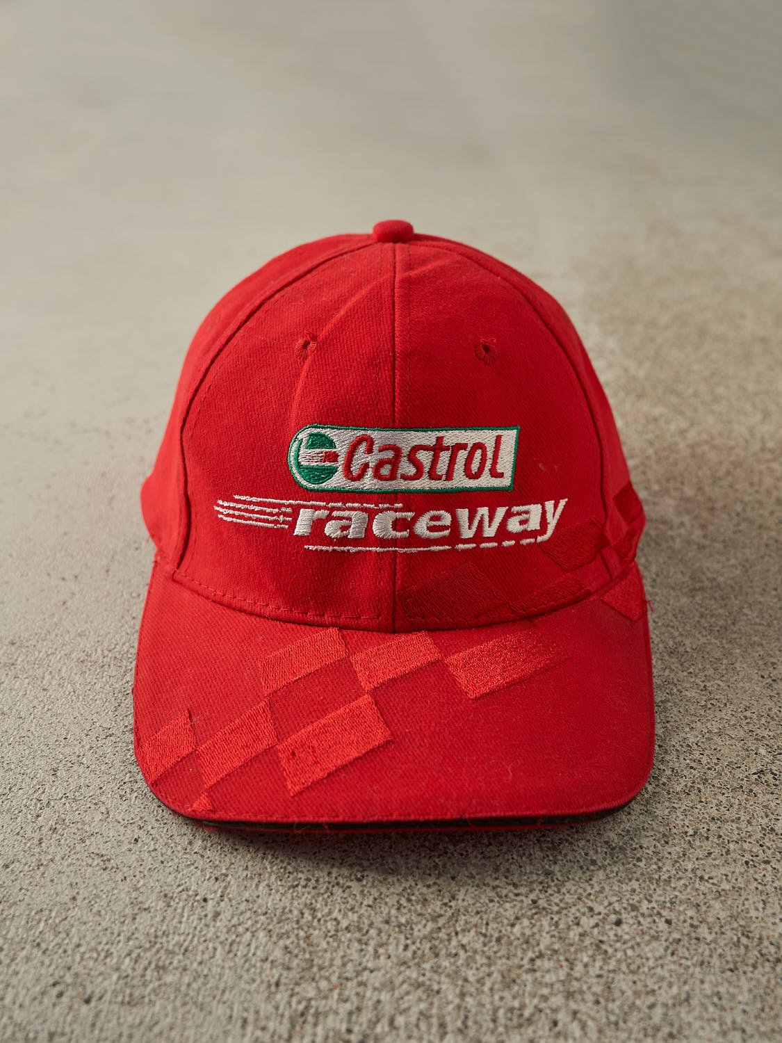 Vintage Y2K Red Castrol Raceway Velcro Hat (O/S)