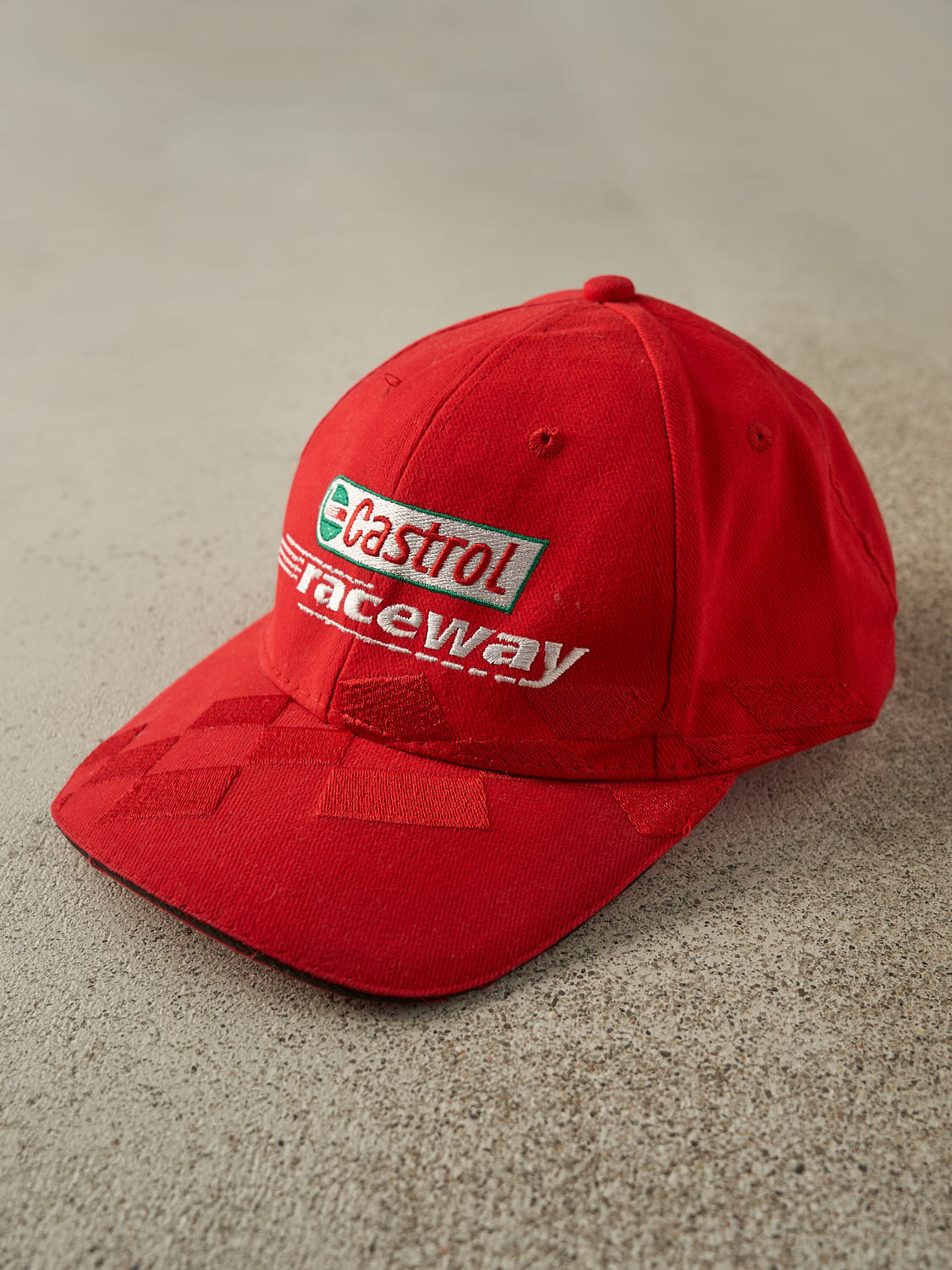 Vintage Y2K Red Castrol Raceway Velcro Hat (O/S)