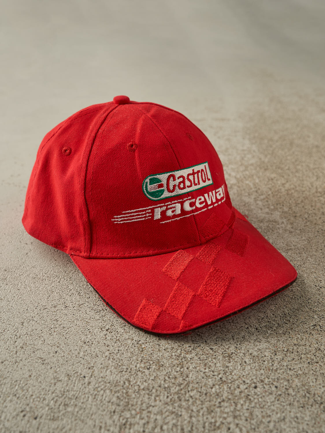 Vintage Y2K Red Castrol Raceway Velcro Hat (O/S)