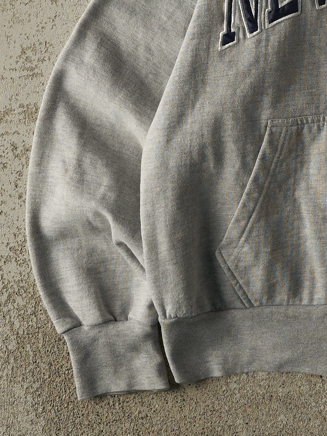Vintage 90s Grey New York Embroidered Zip Up Hoodie (S/M)