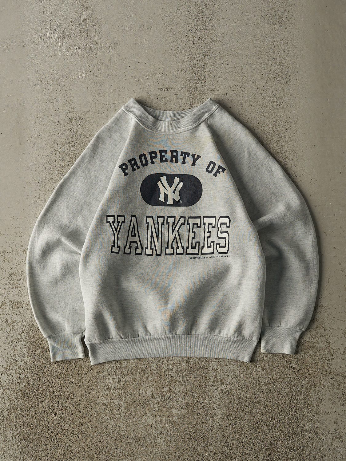 Vintage 89' Heather Grey New York Yankees Crewneck (XS)
