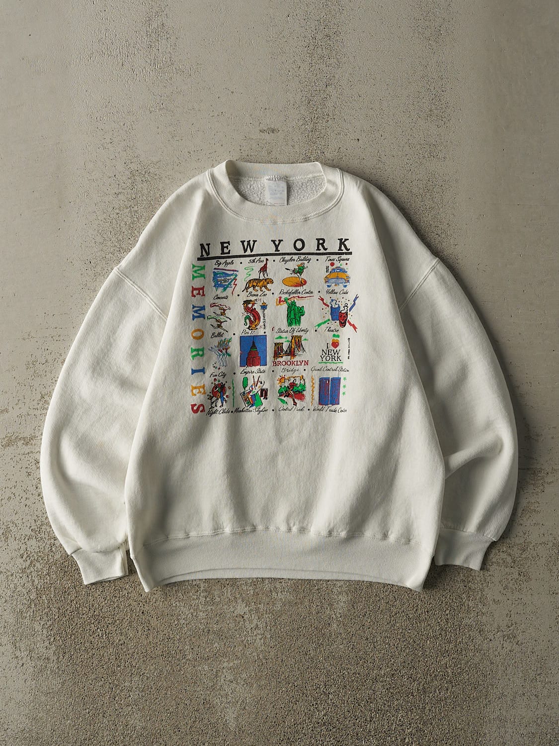 Vintage 90' White New York Memories Crewneck (S)
