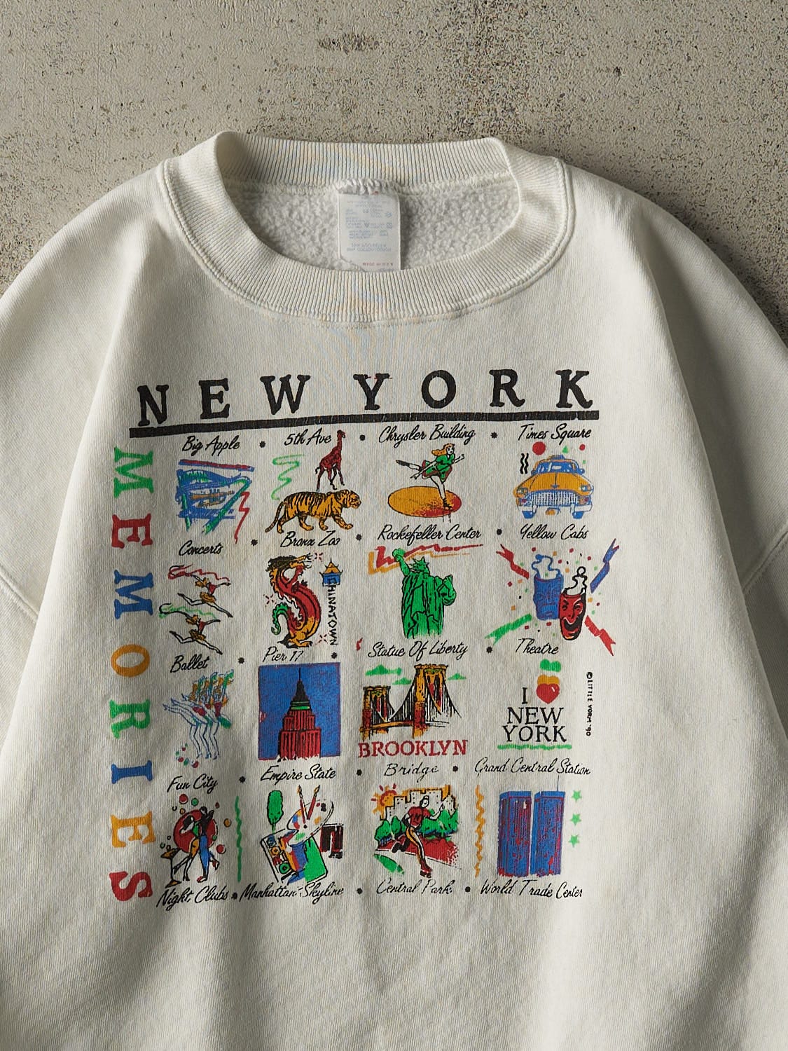 Vintage 90' White New York Memories Crewneck (S)