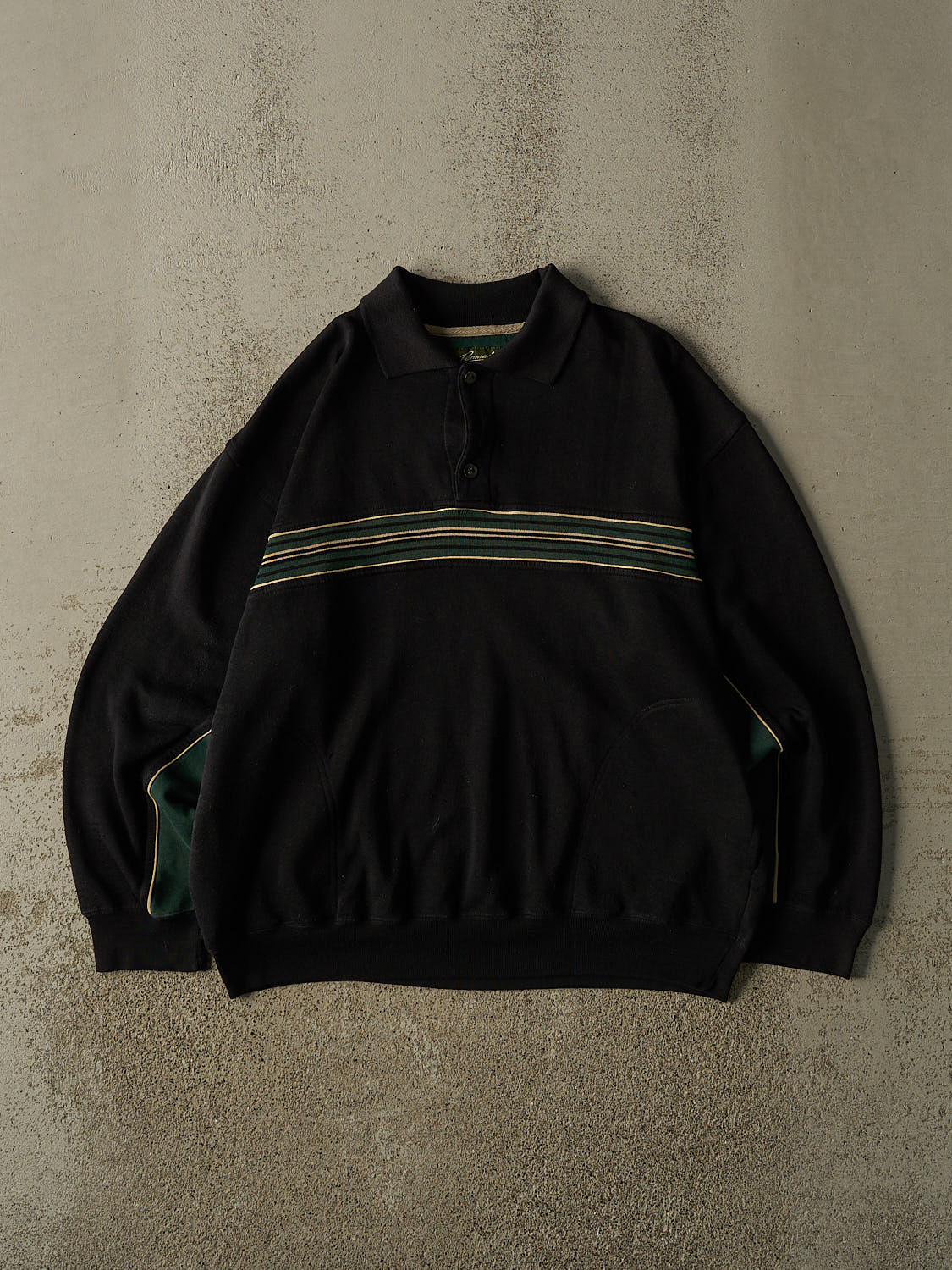 Vintage 90s Black Penmans Quarter Button Sweater (L/XL)
