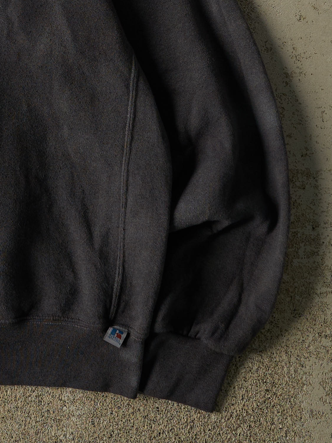 Vintage Y2K Sun Faded Charcoal Grey Russell Athletic Crewneck (XXS/XS)