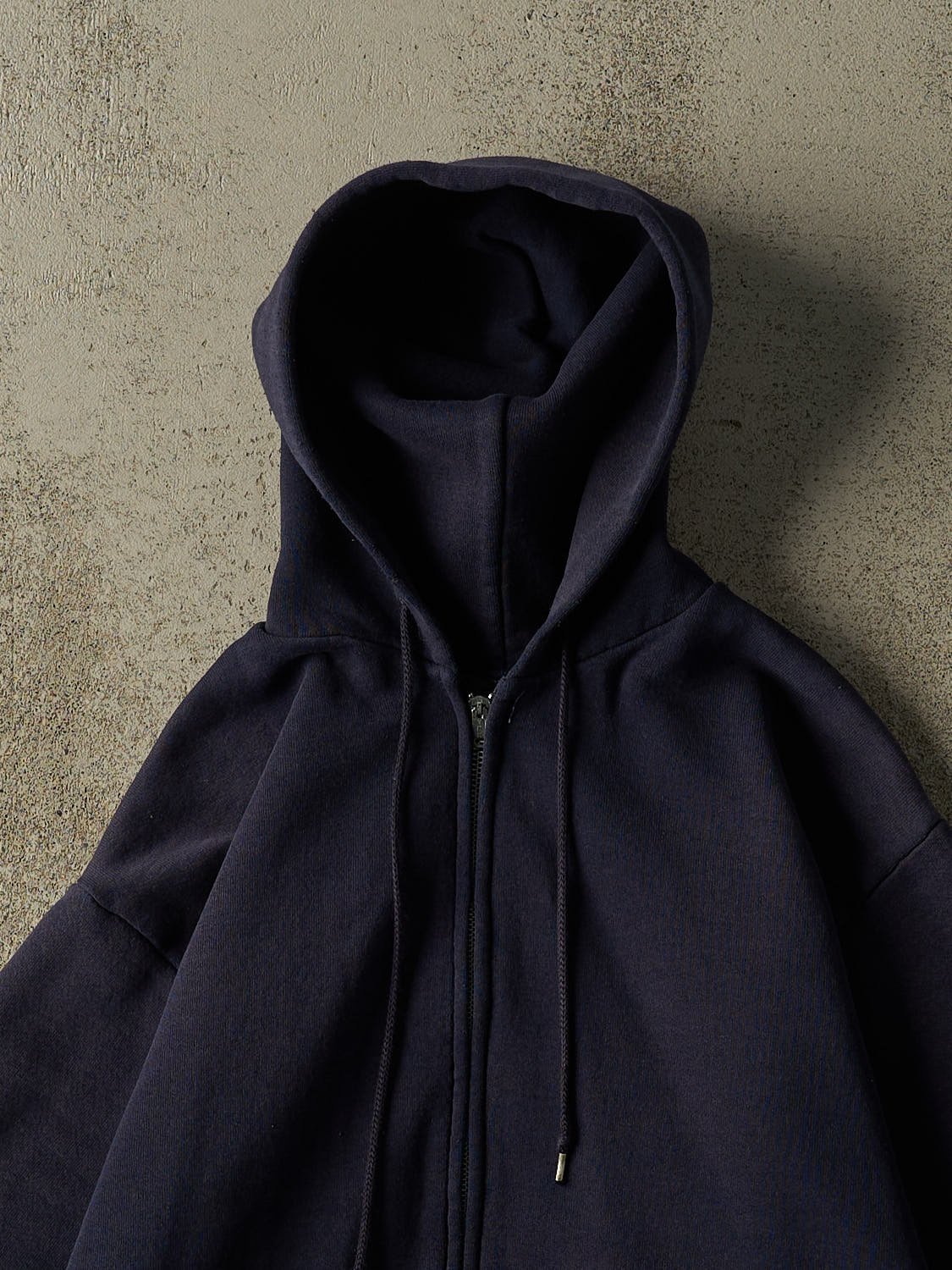 Vintage 90s Navy Blue Blank Zip Up Hoodie (S)