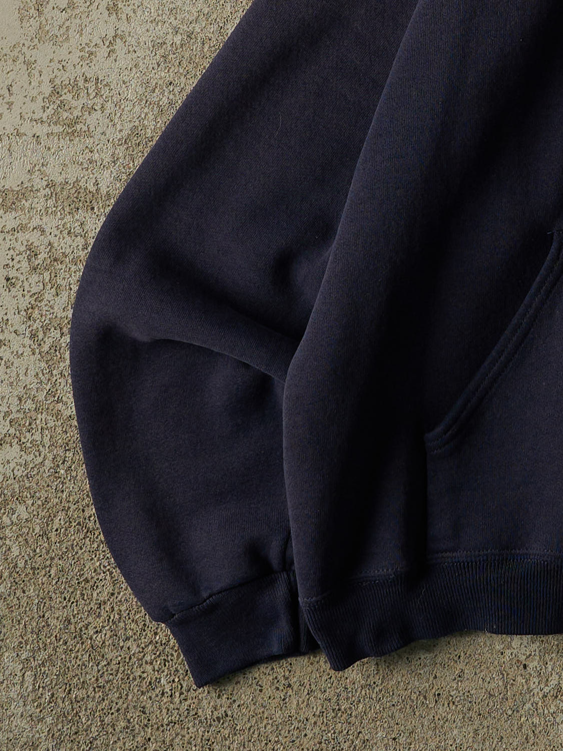 Vintage 90s Navy Blue Blank Zip Up Hoodie (S)
