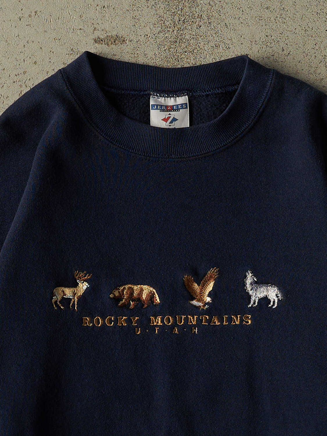 Vintage 90s Navy Blue Utah Rocky Mountains Crewneck (M)