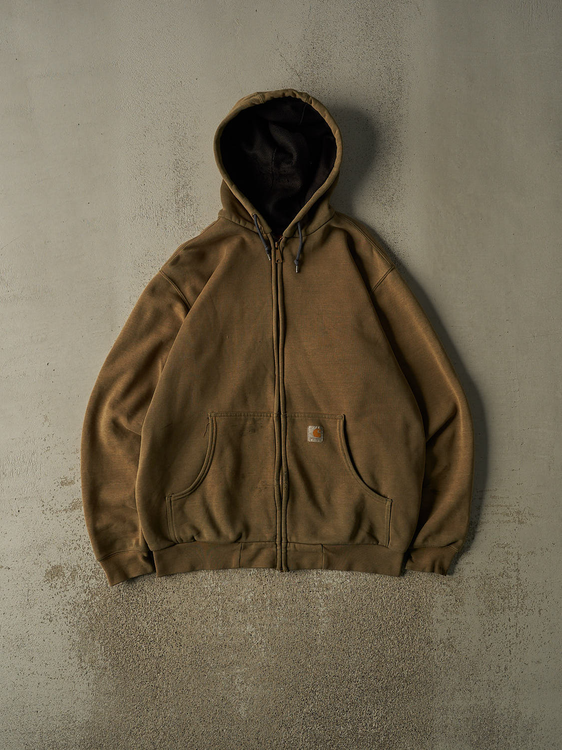 Vintage 90s Sun Faded Green Carhartt Heavyweight Zip Up Hoodie (XL/XXL)