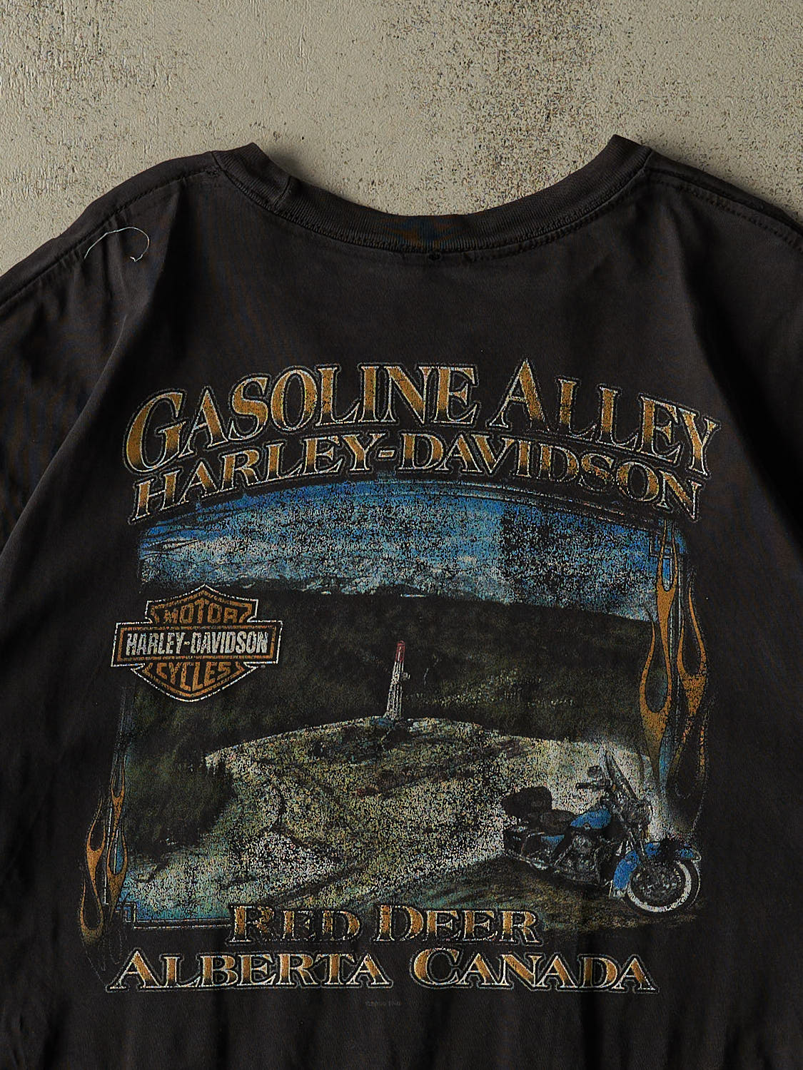 Vintage 09' Faded Black Harley Davidson Red Deer Alberta Tee (XL)
