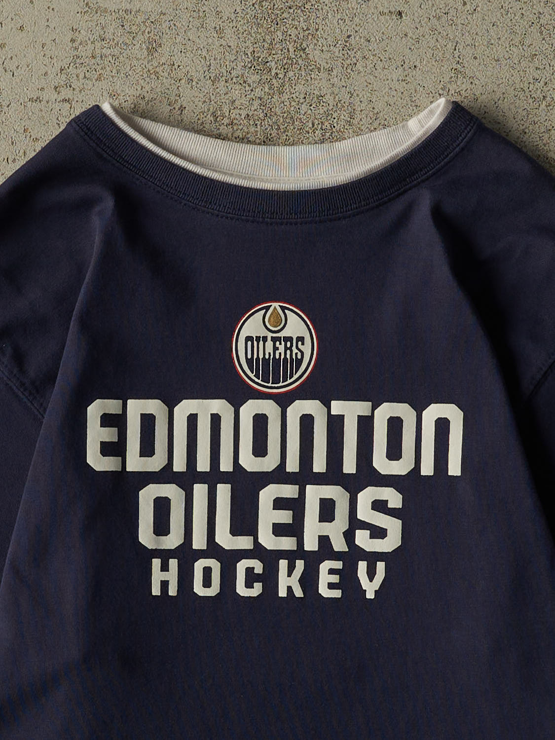 Vintage Y2K Navy Blue Edmonton Oilers Long Sleeve (XXS/XS)