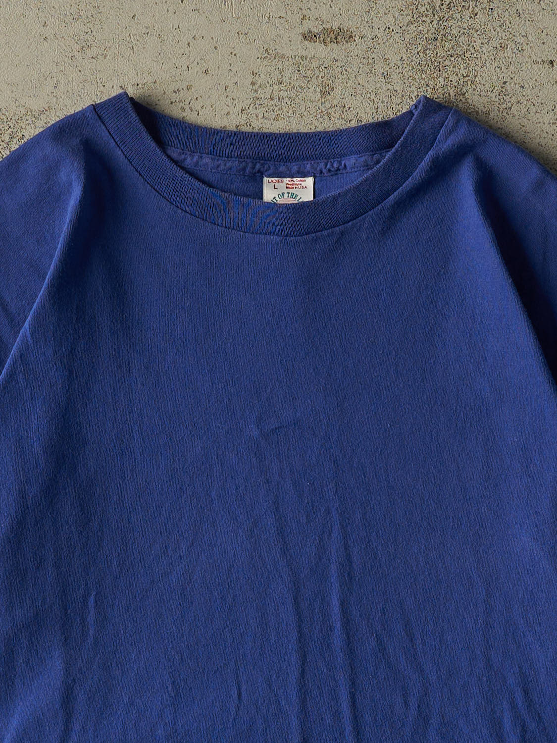Vintage 90s Blue Blank Single Stitch Tee (M)