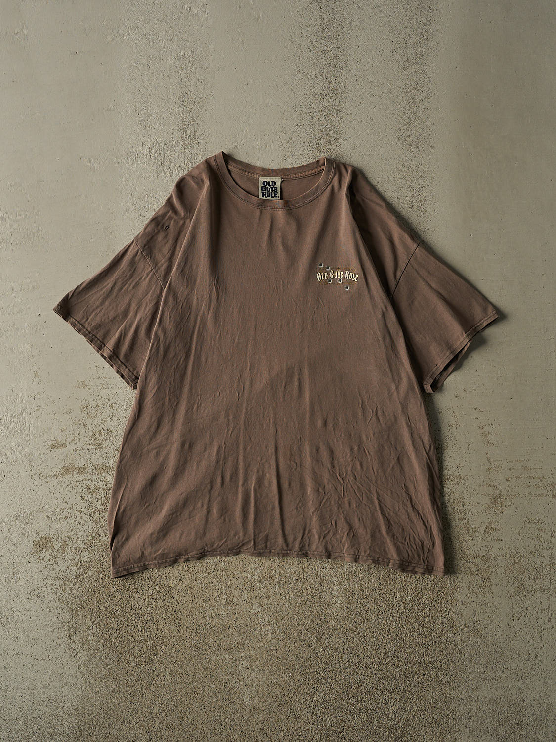 Vintage Y2K Brown Old Guys Rule Tee (XL)