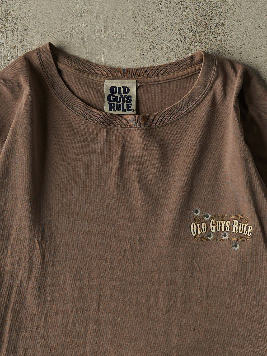 Vintage Y2K Brown Old Guys Rule Tee (XL)
