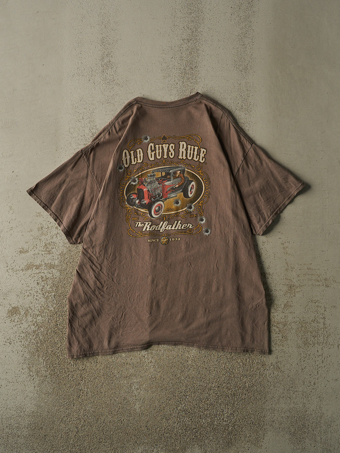 Vintage Y2K Brown Old Guys Rule Tee (XL)