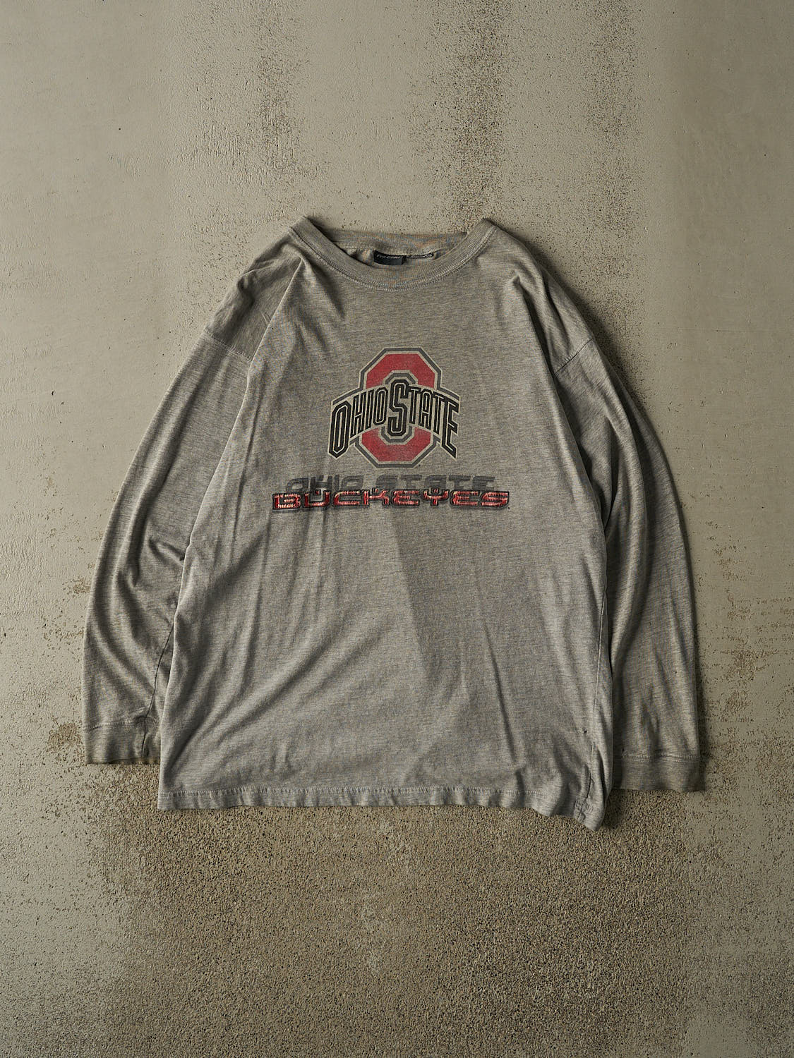 Vintage Y2K Grey Ohio State University Buckeyes Long Sleeve (XL/XXL)