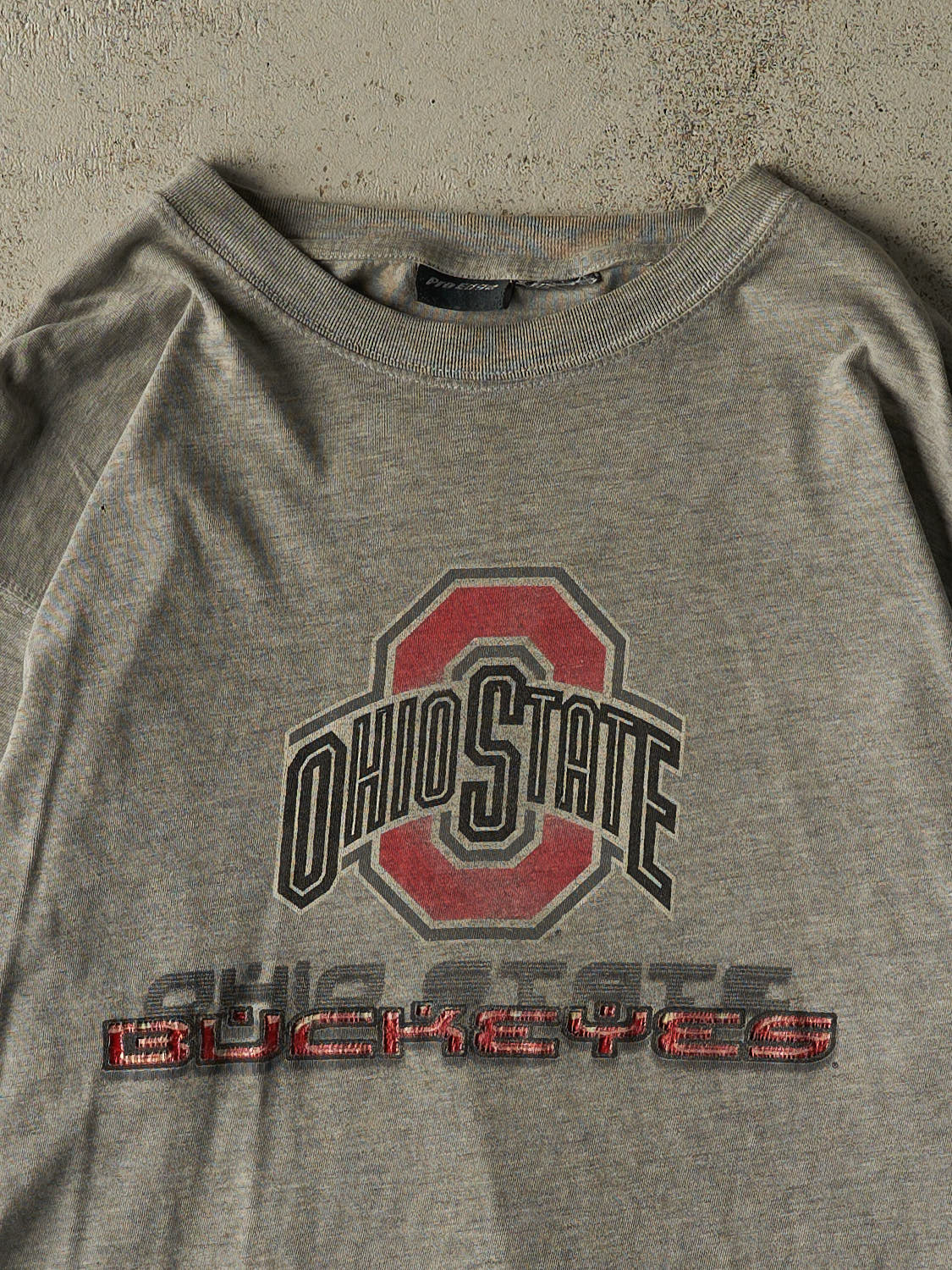 Vintage Y2K Grey Ohio State University Buckeyes Long Sleeve (XL/XXL)