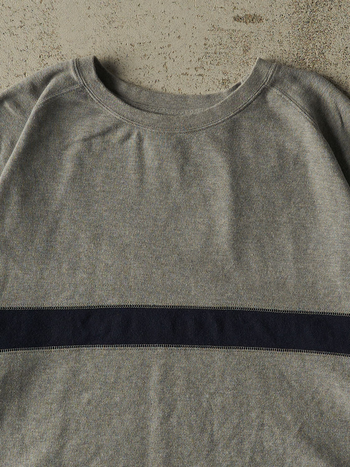 Vintage 90s Grey Striped Tee (L/XL)