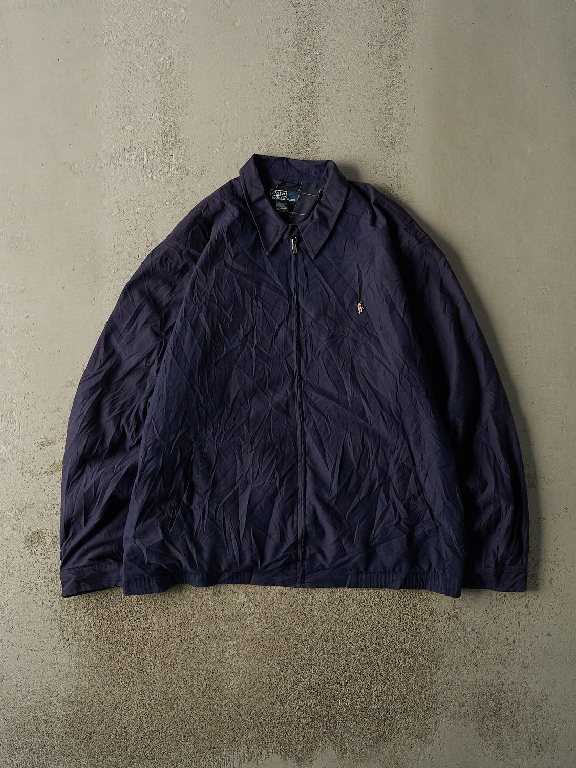 Vintage 90s Navy Blue Polo Ralph Lauren Harrington Jacket (XXL/XXXL)