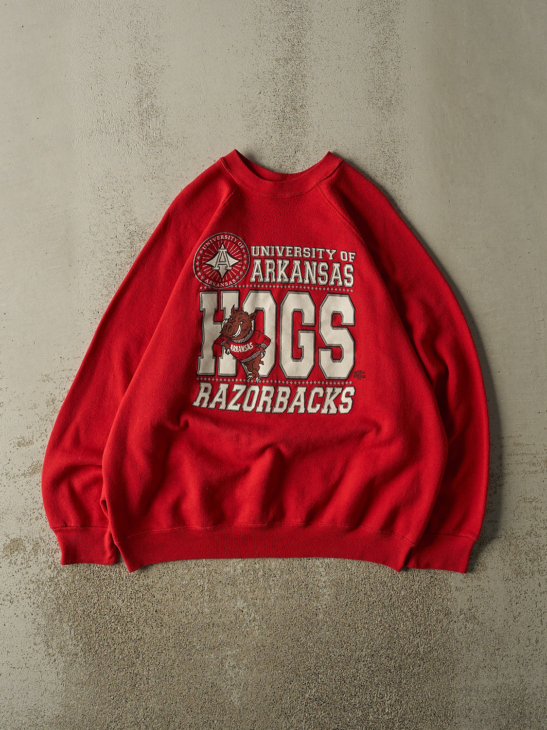 Vintage 80s Red University of Arkansas Razorbacks Crewneck (XL)