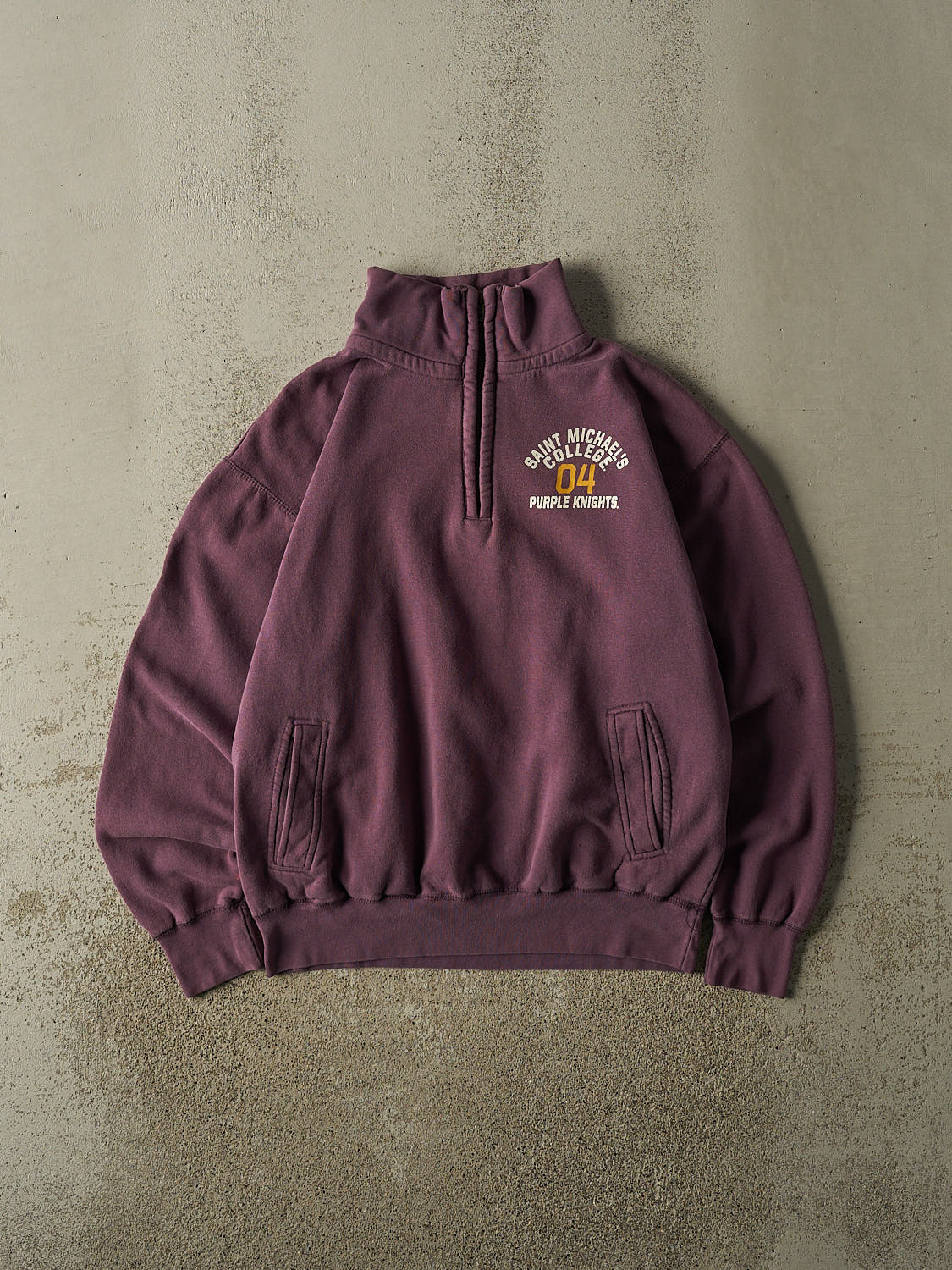 Vintage Y2K Purple Saint Michaels College Quarter Zip Sweater (M/L)