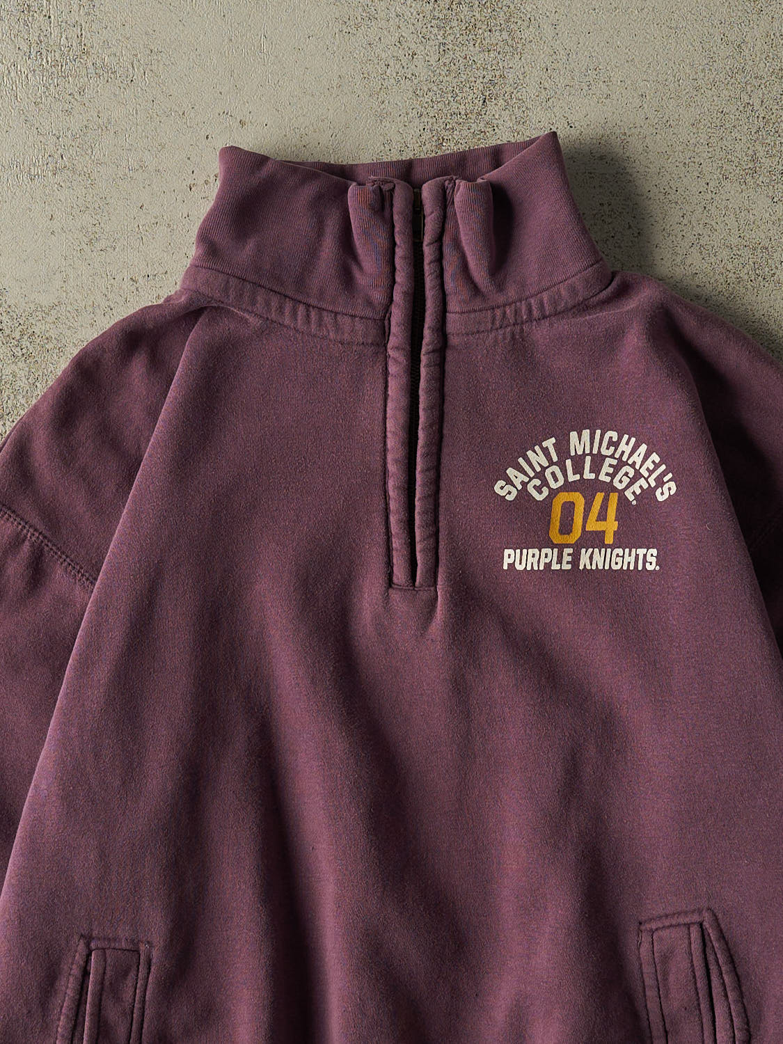 Vintage Y2K Purple Saint Michaels College Quarter Zip Sweater (M/L)