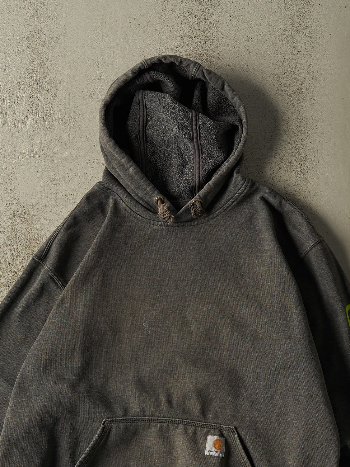 Vintage Y2K Charcoal Grey Carhartt Hoodie (XL)
