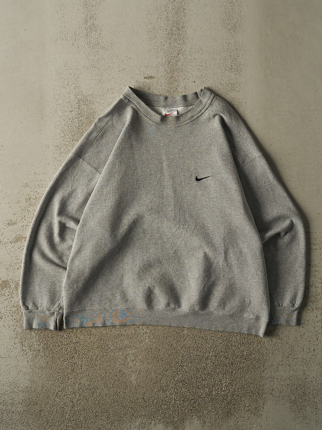 Vintage 90s Grey Nike Embroidered Swoosh Crewneck (XL)