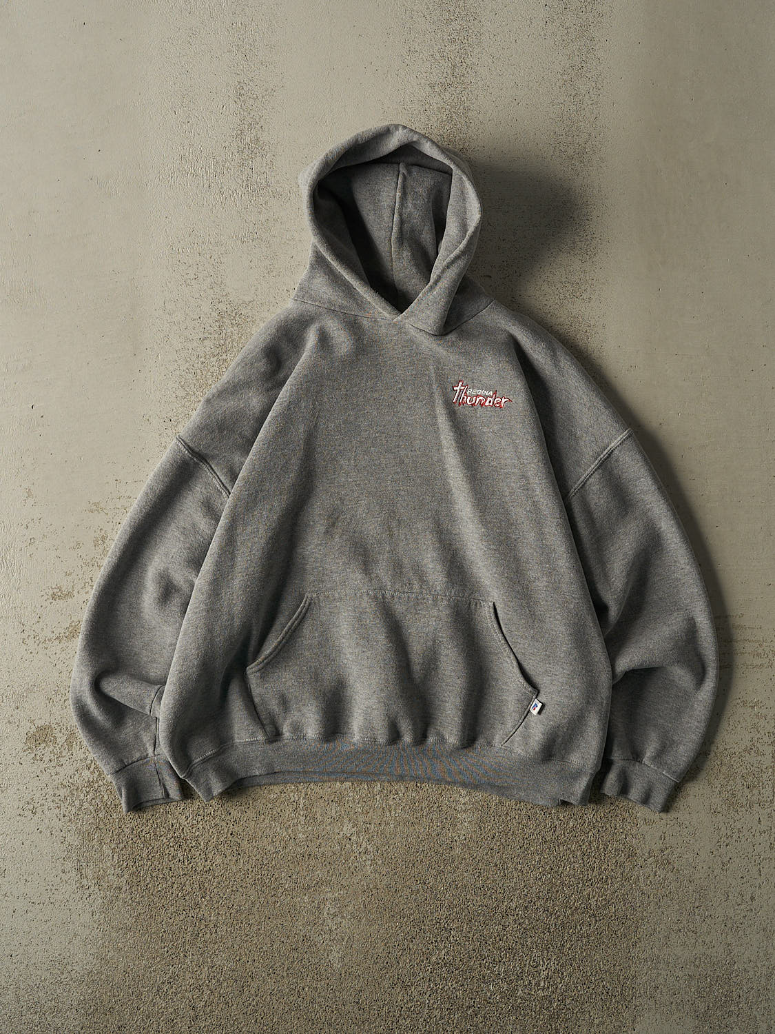 Vintage Y2K Grey Russell Athletic Regina Thunder Hoodie (XL)