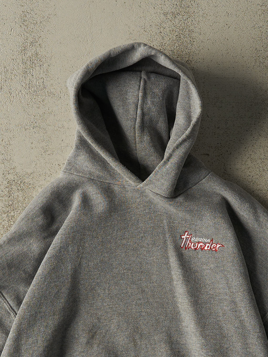 Vintage Y2K Grey Russell Athletic Regina Thunder Hoodie (XL)