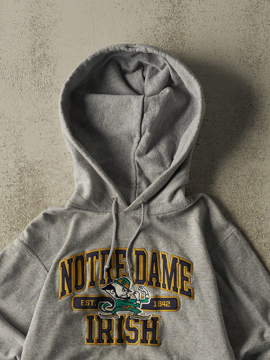 Vintage Y2K Grey University Of Notre Dame Fighting Irish Hoodie (XS)