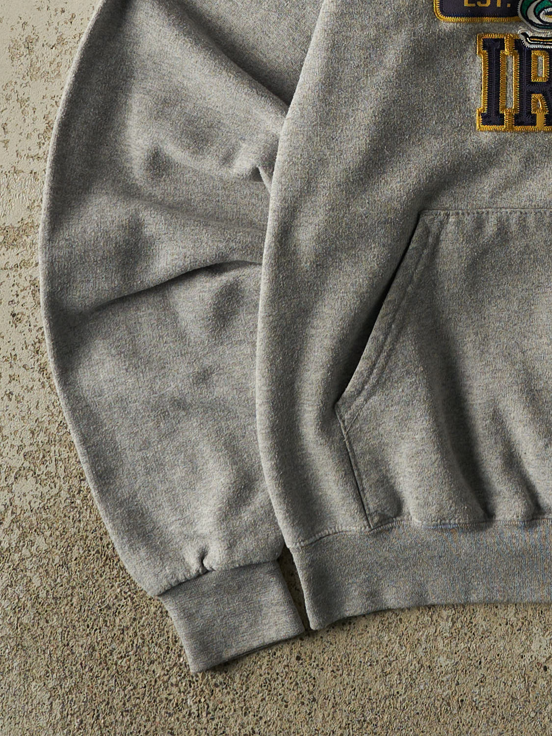 Vintage Y2K Grey University Of Notre Dame Fighting Irish Hoodie (XS)