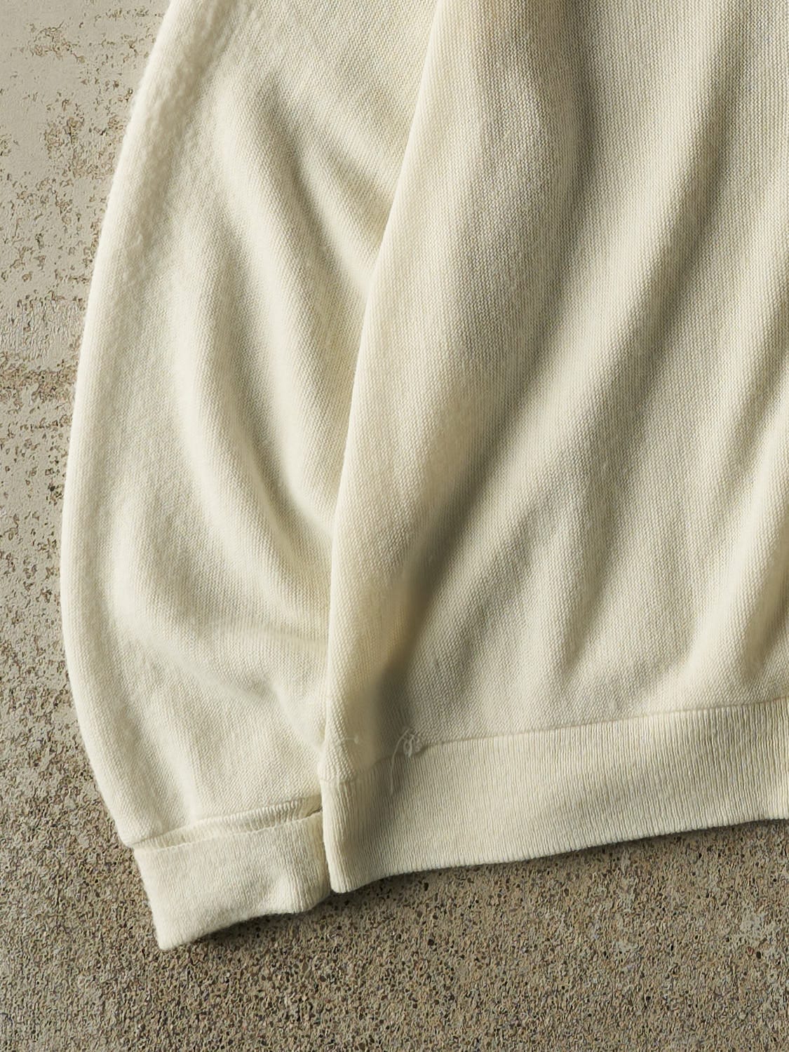 Vintage 80s Beige Lacoste Knit Cardigan (XL)