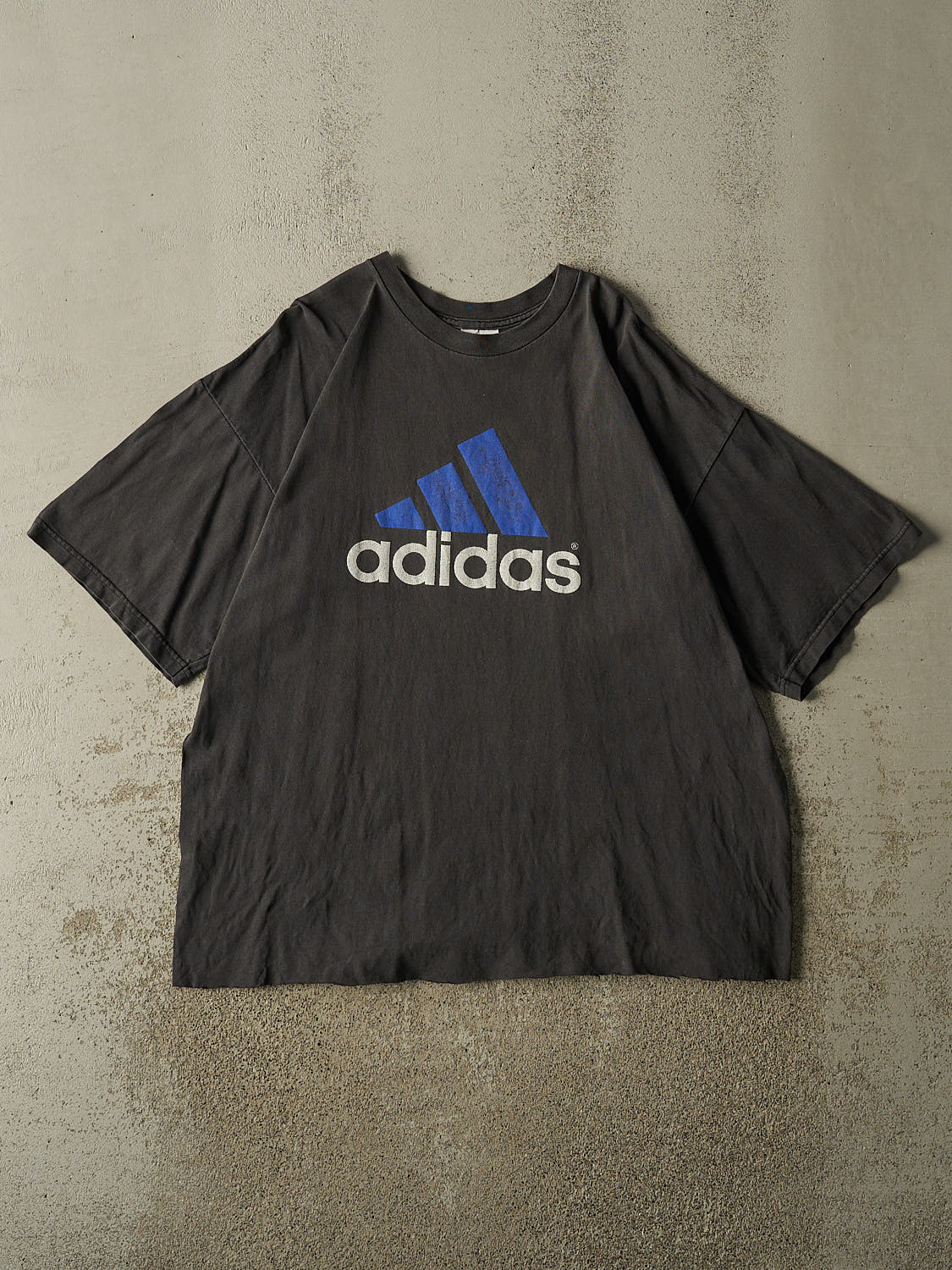 Vintage 90s Faded Black Adidas Tee (XL)