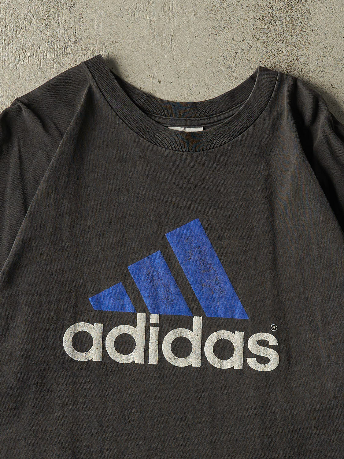 Vintage 90s Faded Black Adidas Tee (XL)