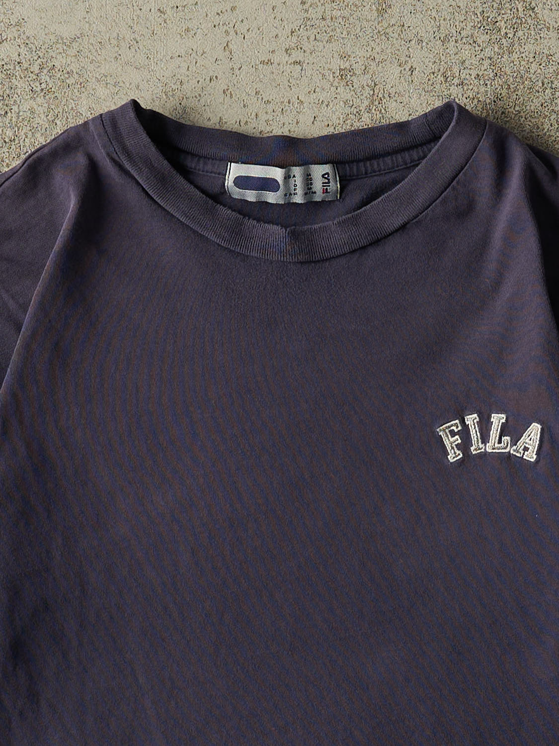 Vintage 90s Navy Blue Fila Embroidered Tee (S/M)