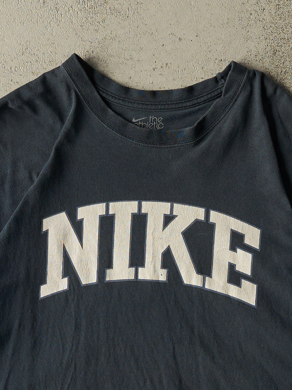 Vintage Y2K Navy Blue Nike Logo Tee (L/XL)
