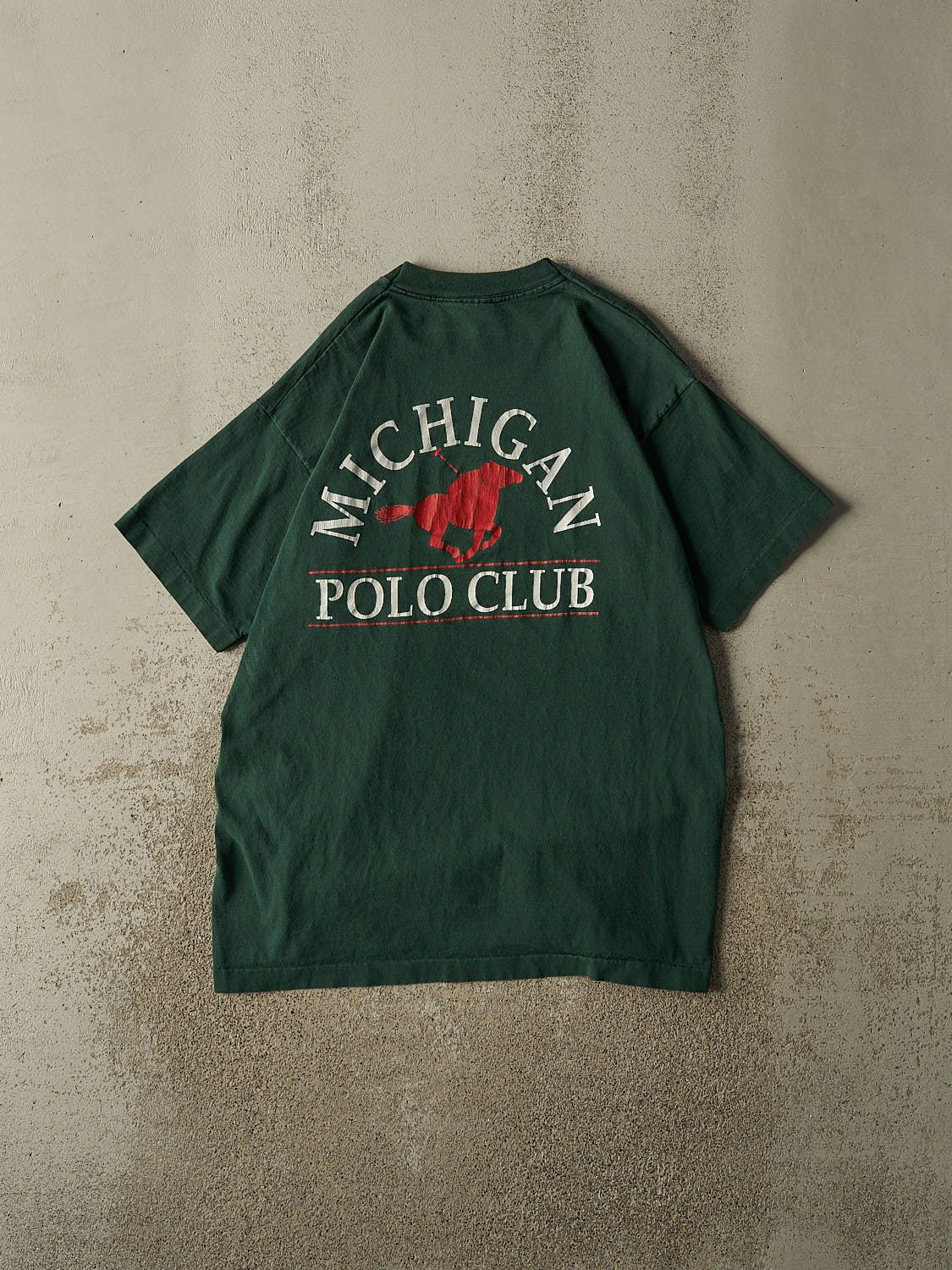 Vintage 80s Green Michigan Polo Club Single Stitch Tee (XL)
