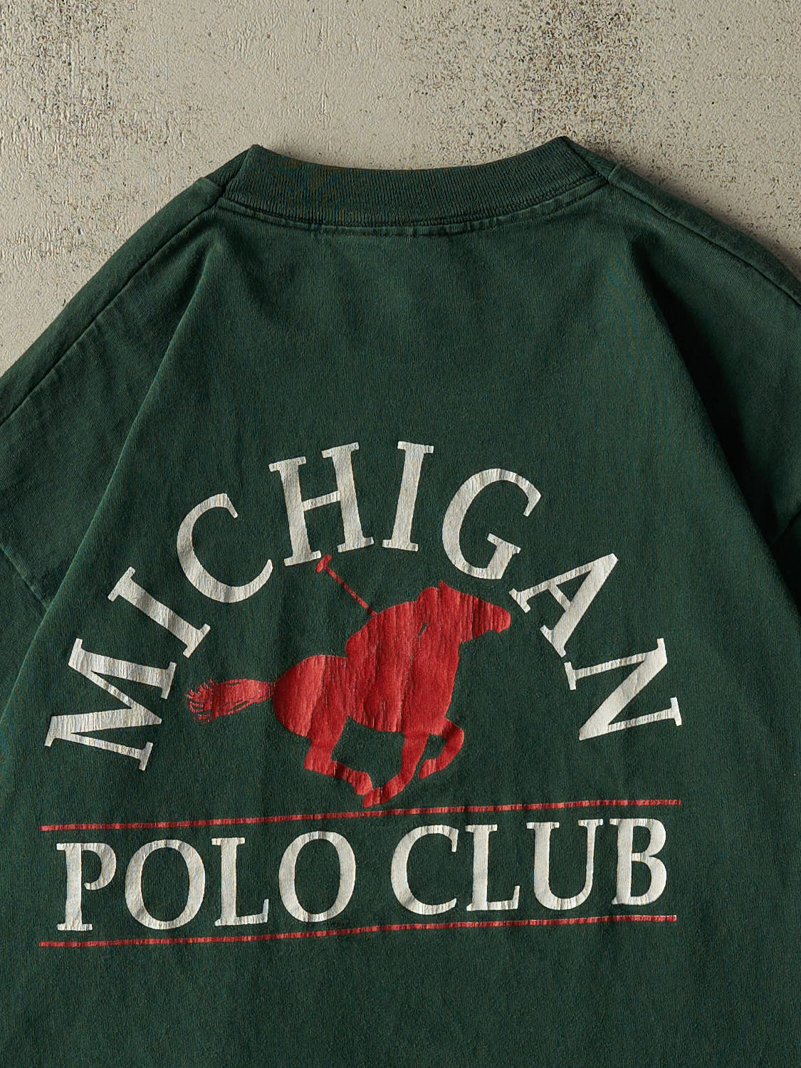 Vintage 80s Green Michigan Polo Club Single Stitch Tee (XL)