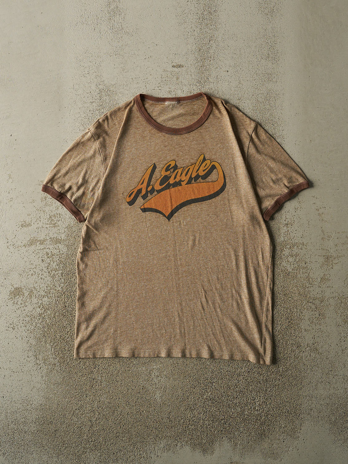 Vintage 90s Beige American Eagle Ringer Tee (L)