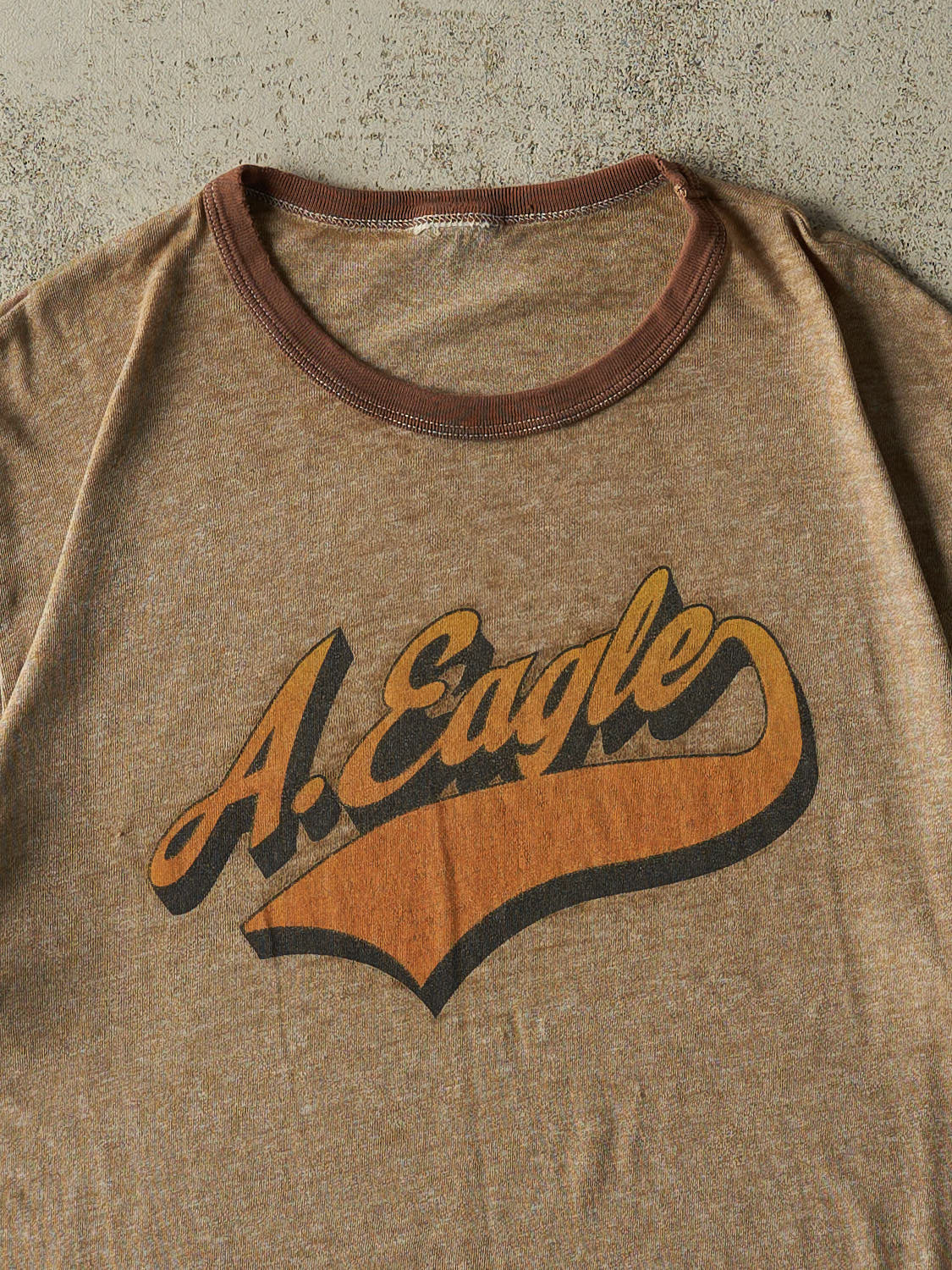 Vintage 90s Beige American Eagle Ringer Tee (L)
