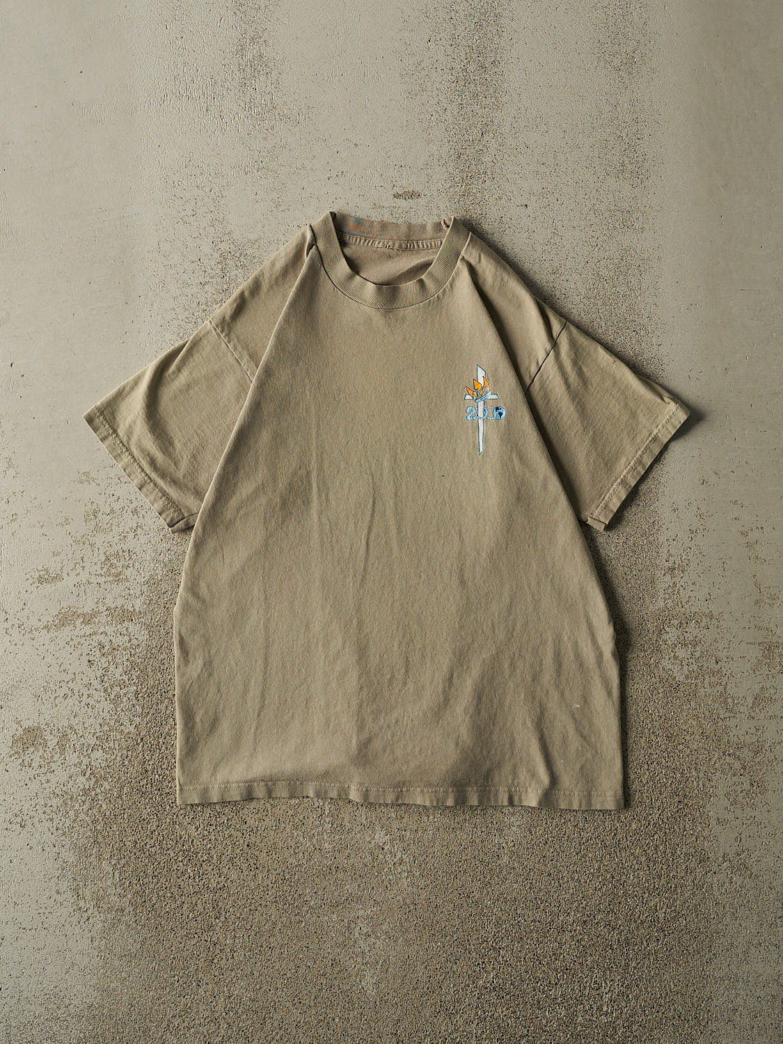 Vintage 00' Beige Jesus Rules Tee (M)