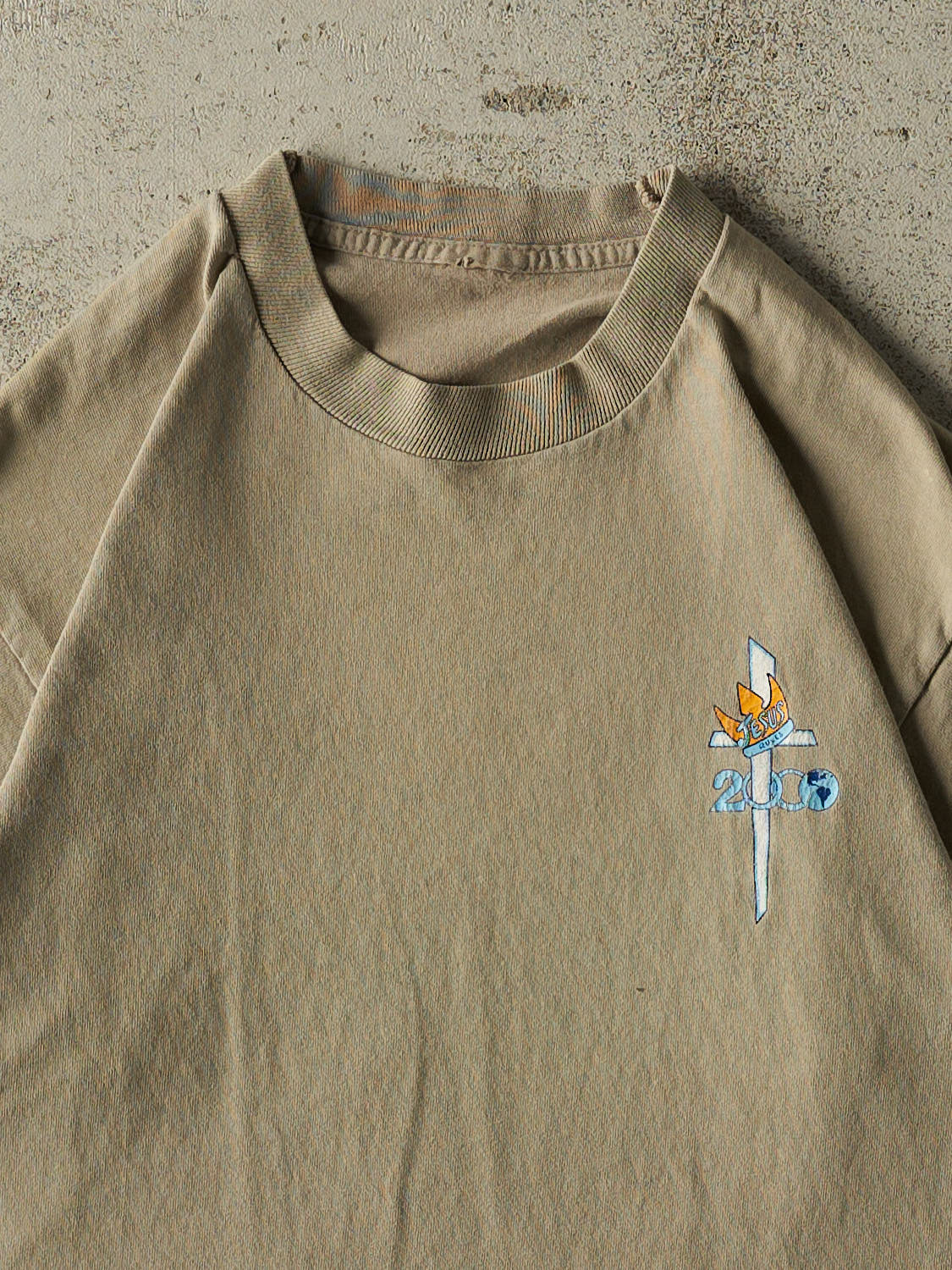 Vintage 00' Beige Jesus Rules Tee (M)