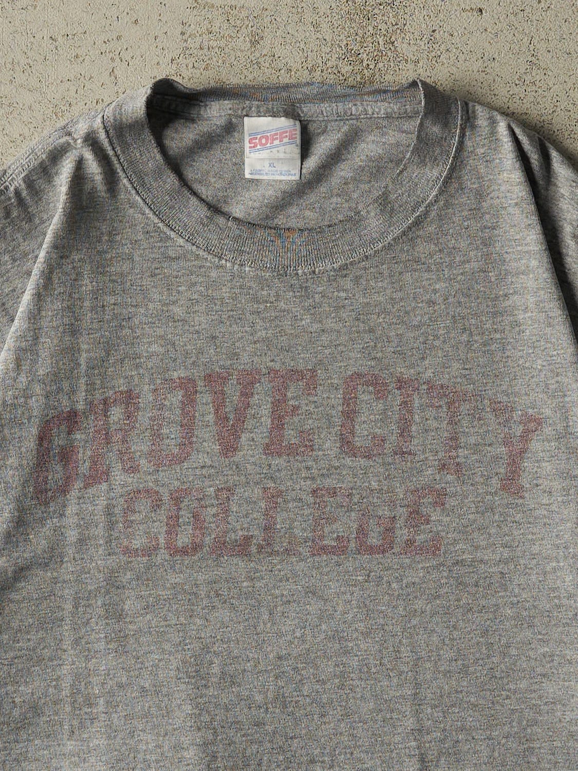 Vintage 90s Grey Grove City College Tee (M/L)