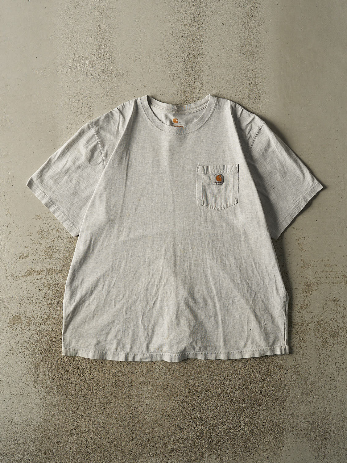 Vintage Y2K Heather Grey Carhartt Embroidered Pocket Tee (XL/XXL)