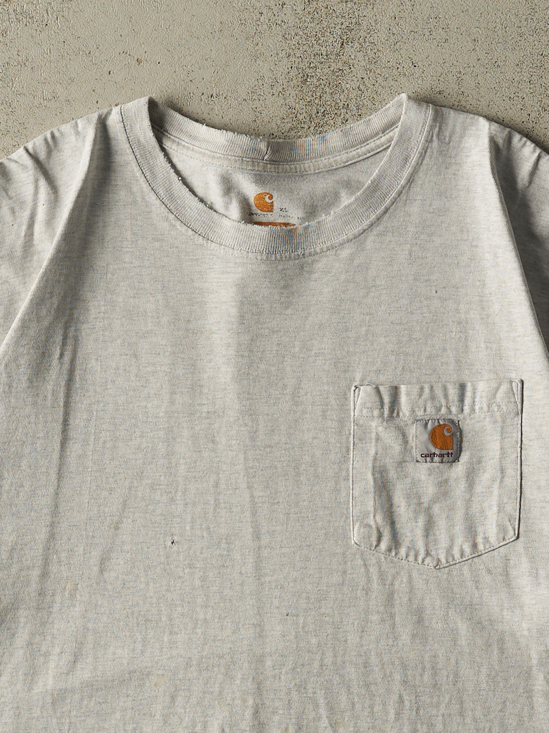 Vintage Y2K Heather Grey Carhartt Embroidered Pocket Tee (XL/XXL)