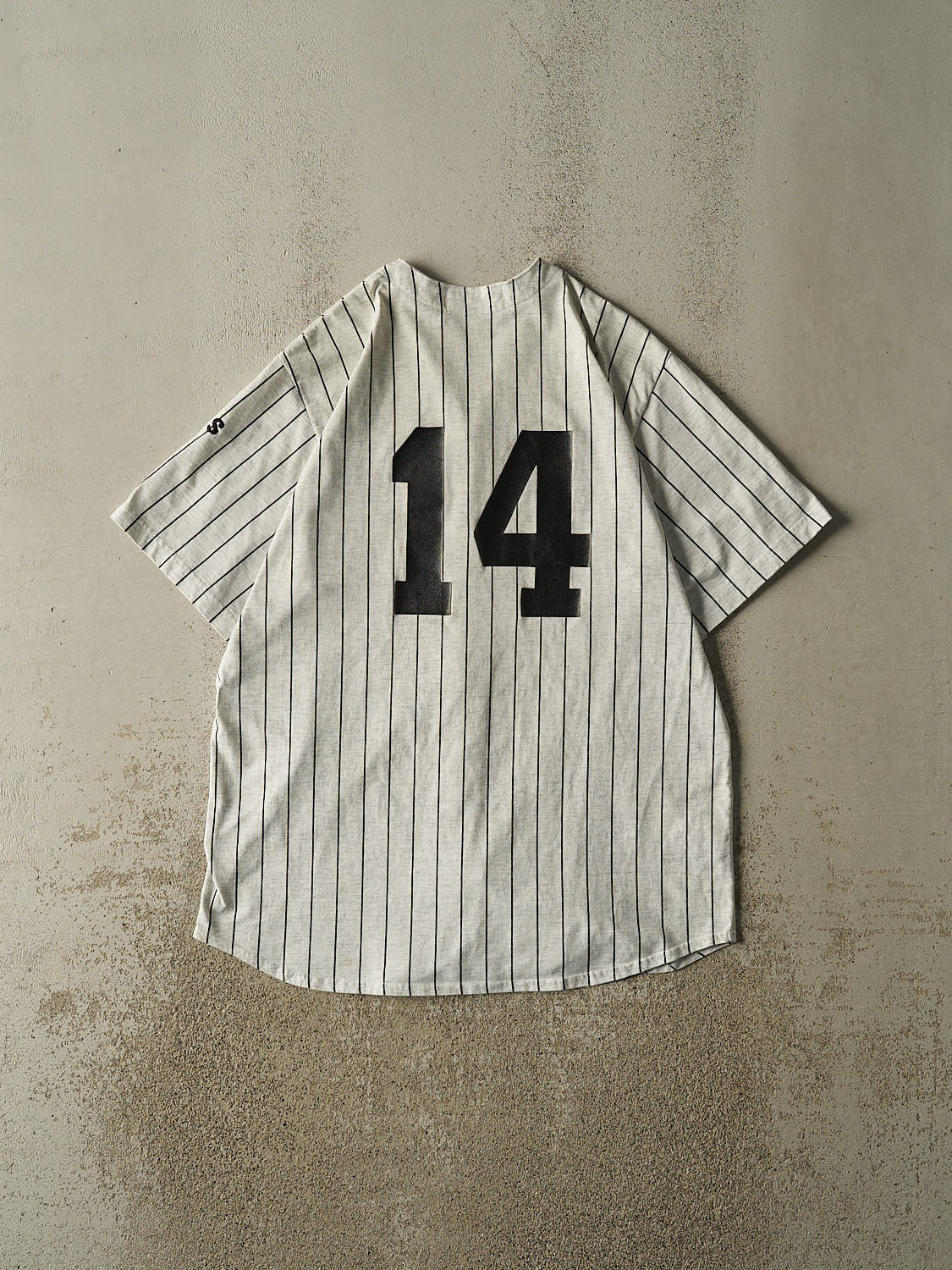 Vintage 90s Heather Grey JCS Peckers Pinstriped Cotton Baseball Jersey (L/XL)