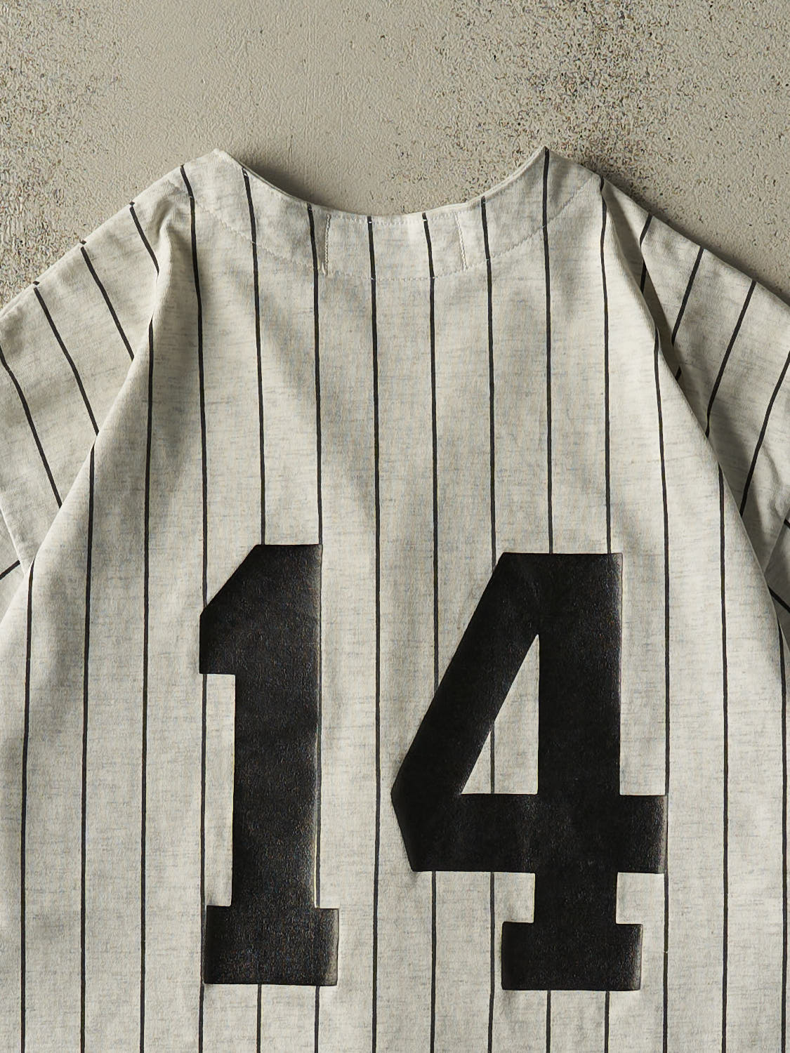Vintage 90s Heather Grey JCS Peckers Pinstriped Cotton Baseball Jersey (L/XL)